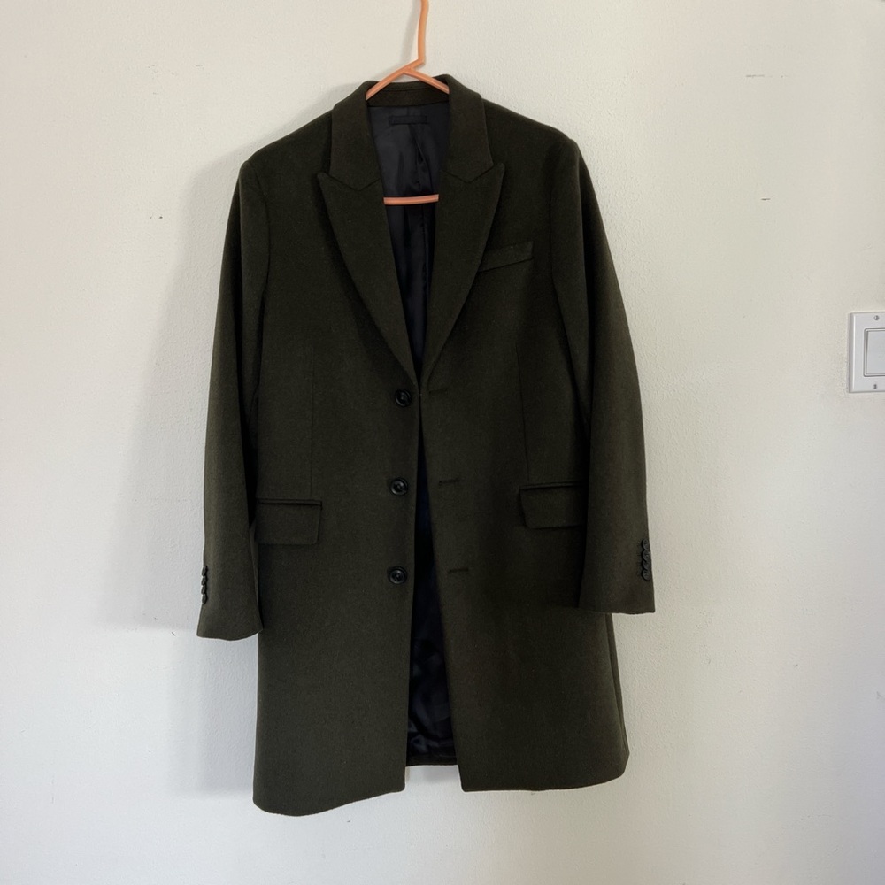 Mango Men's Olive Green Coat